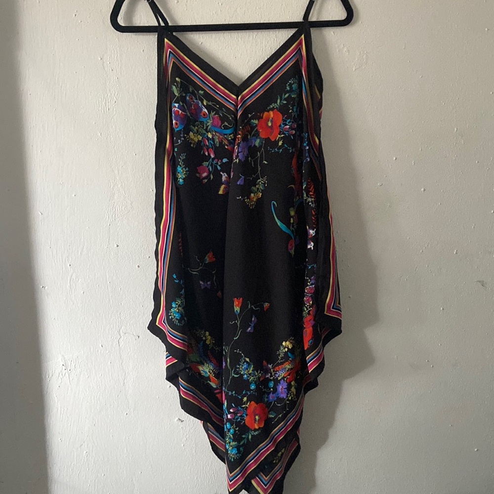Beautiful floral black cover up bandana dress